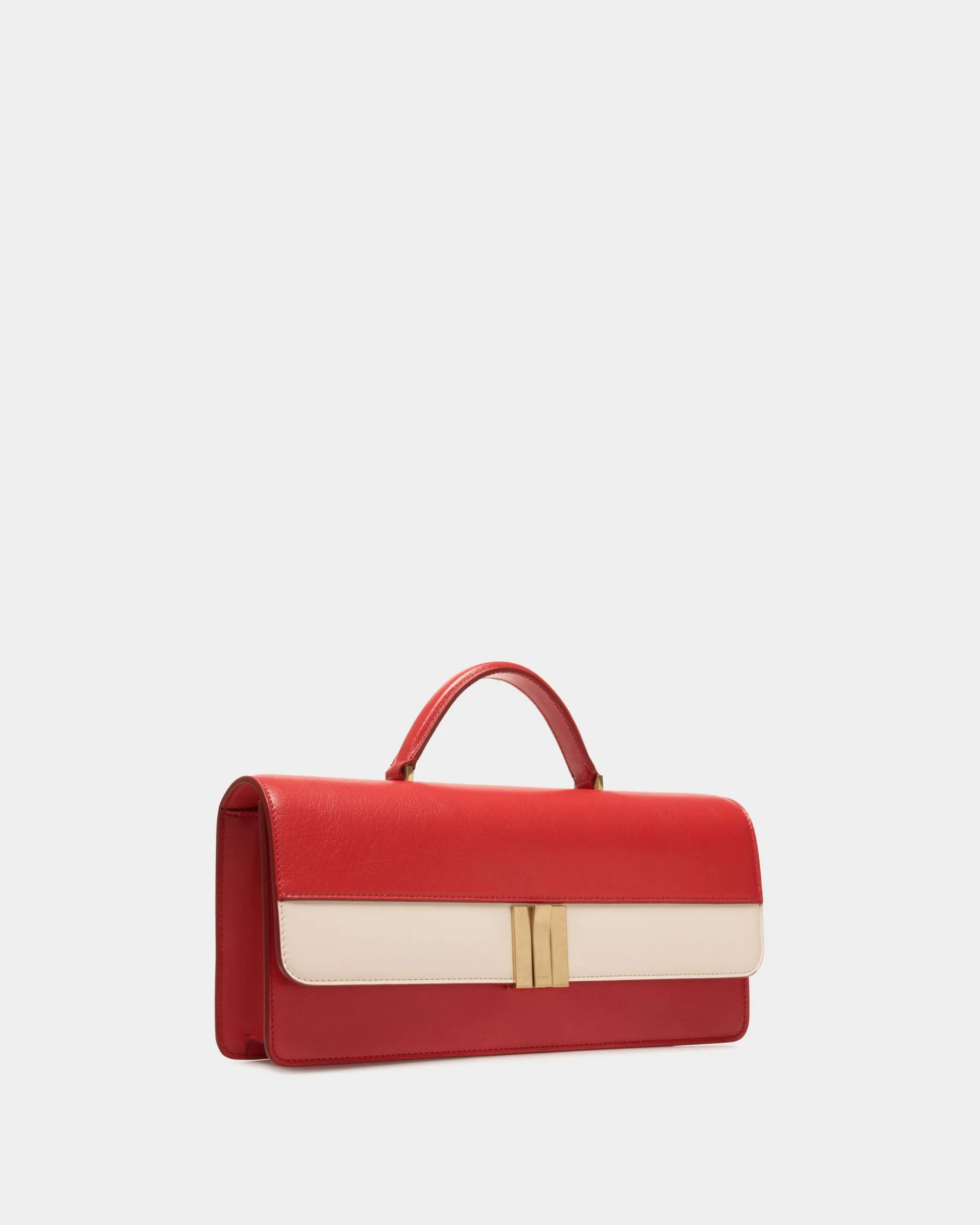 Ollam Henkeltasche Aus Leder In Rot Und Weiß