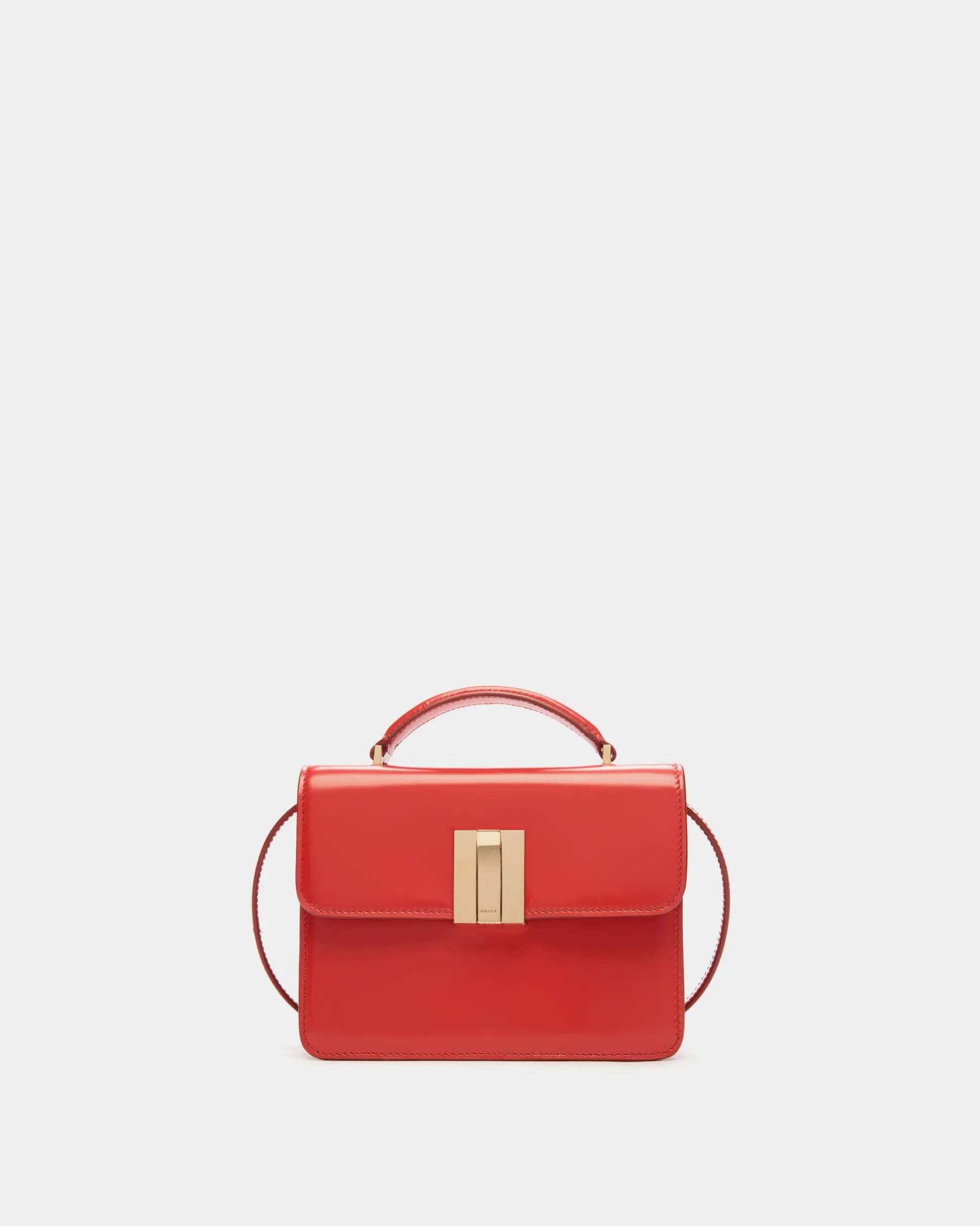 Ollam Mini-Henkeltasche Aus Gebürstetem Leder In Candy Red