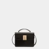 Ollam Mini-Henkeltasche Aus Gebürstetem Leder In Schwarz