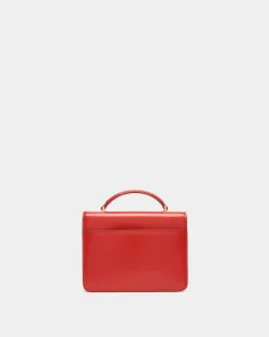 Ollam Mini-Henkeltasche Aus Gebürstetem Leder In Candy Red