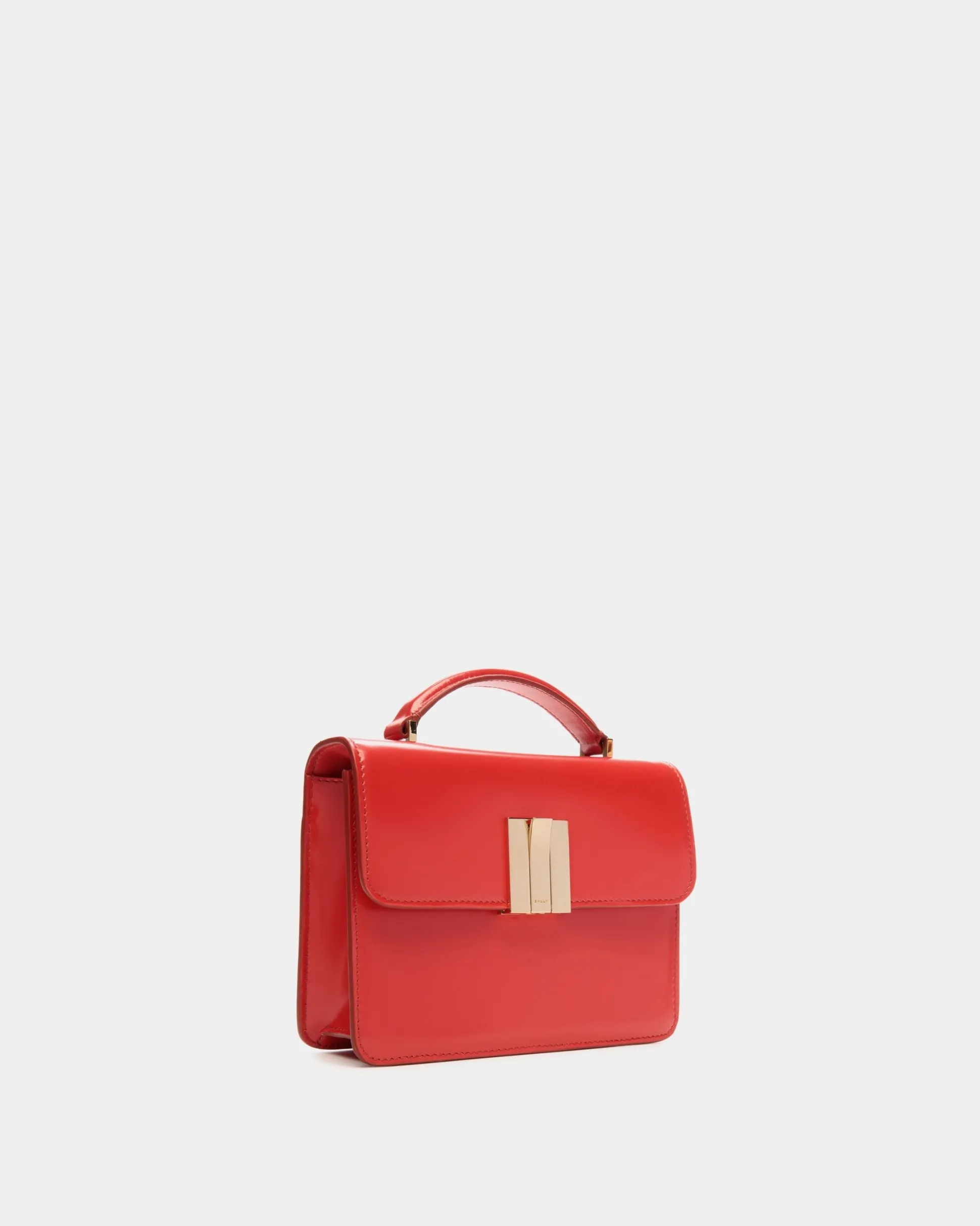 Ollam Mini-Henkeltasche Aus Gebürstetem Leder In Candy Red