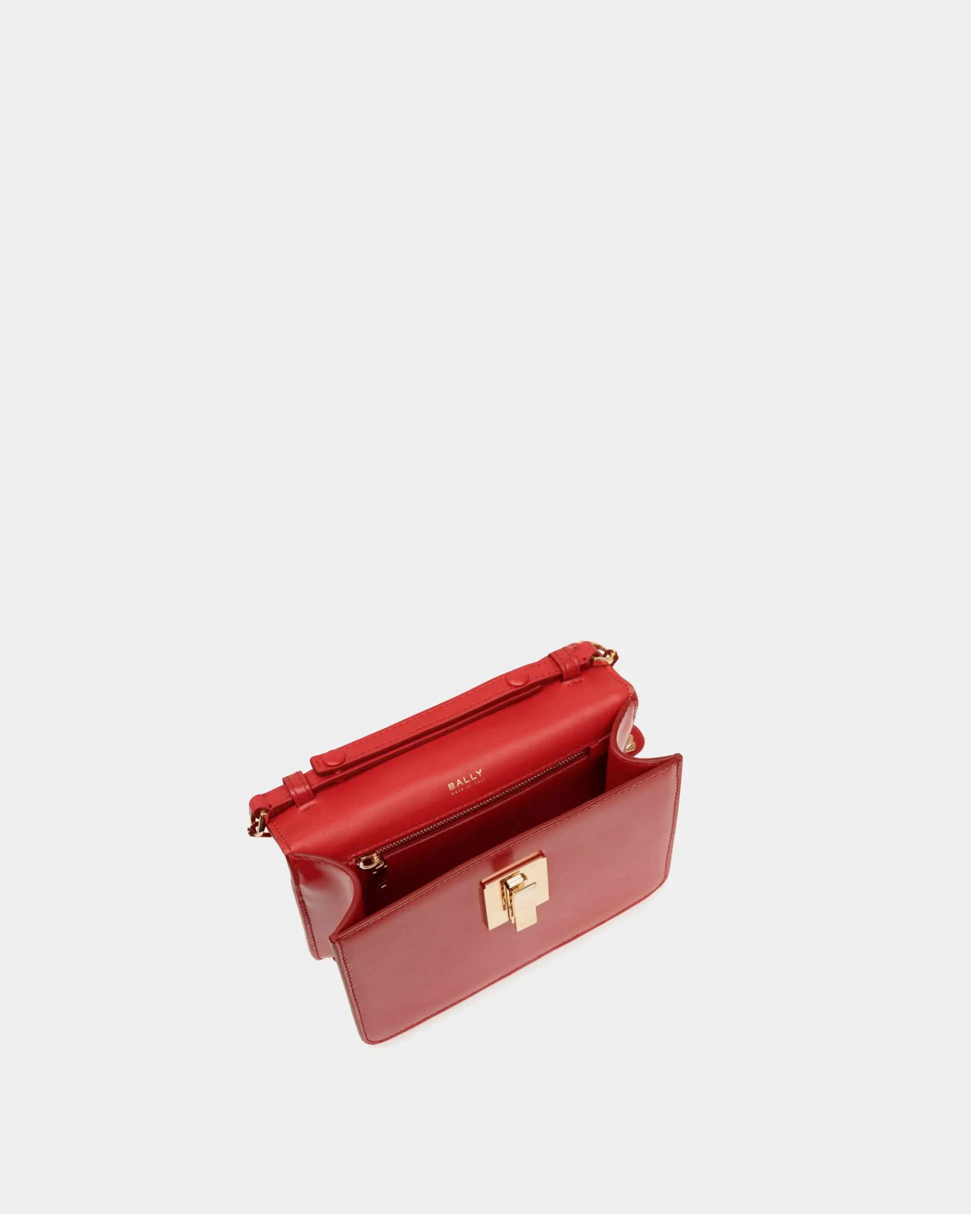 Ollam Mini-Henkeltasche Aus Gebürstetem Leder In Candy Red