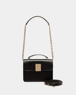 Ollam Mini-Henkeltasche Aus Gebürstetem Leder In Schwarz