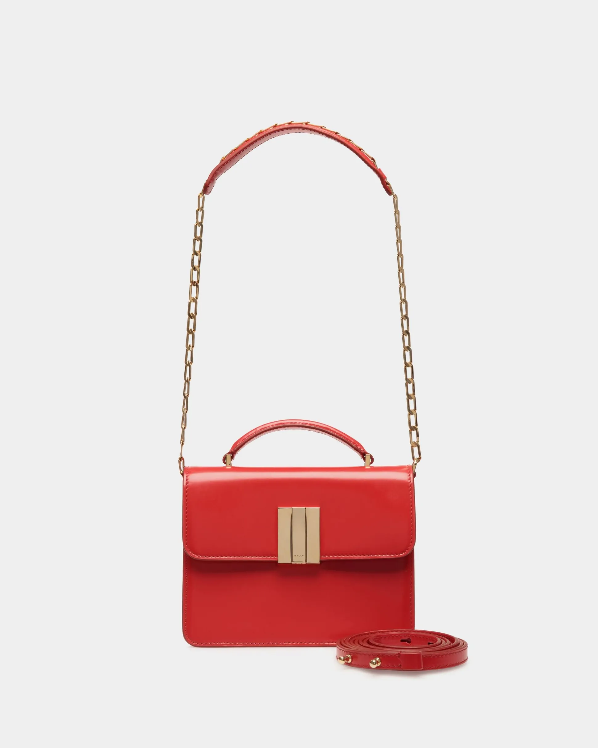 Ollam Mini-Henkeltasche Aus Gebürstetem Leder In Candy Red