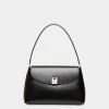 Ollam Schultertasche Aus Leder In Schwarz