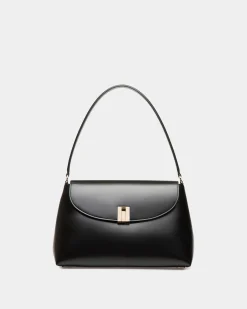 Ollam Schultertasche Aus Leder In Schwarz