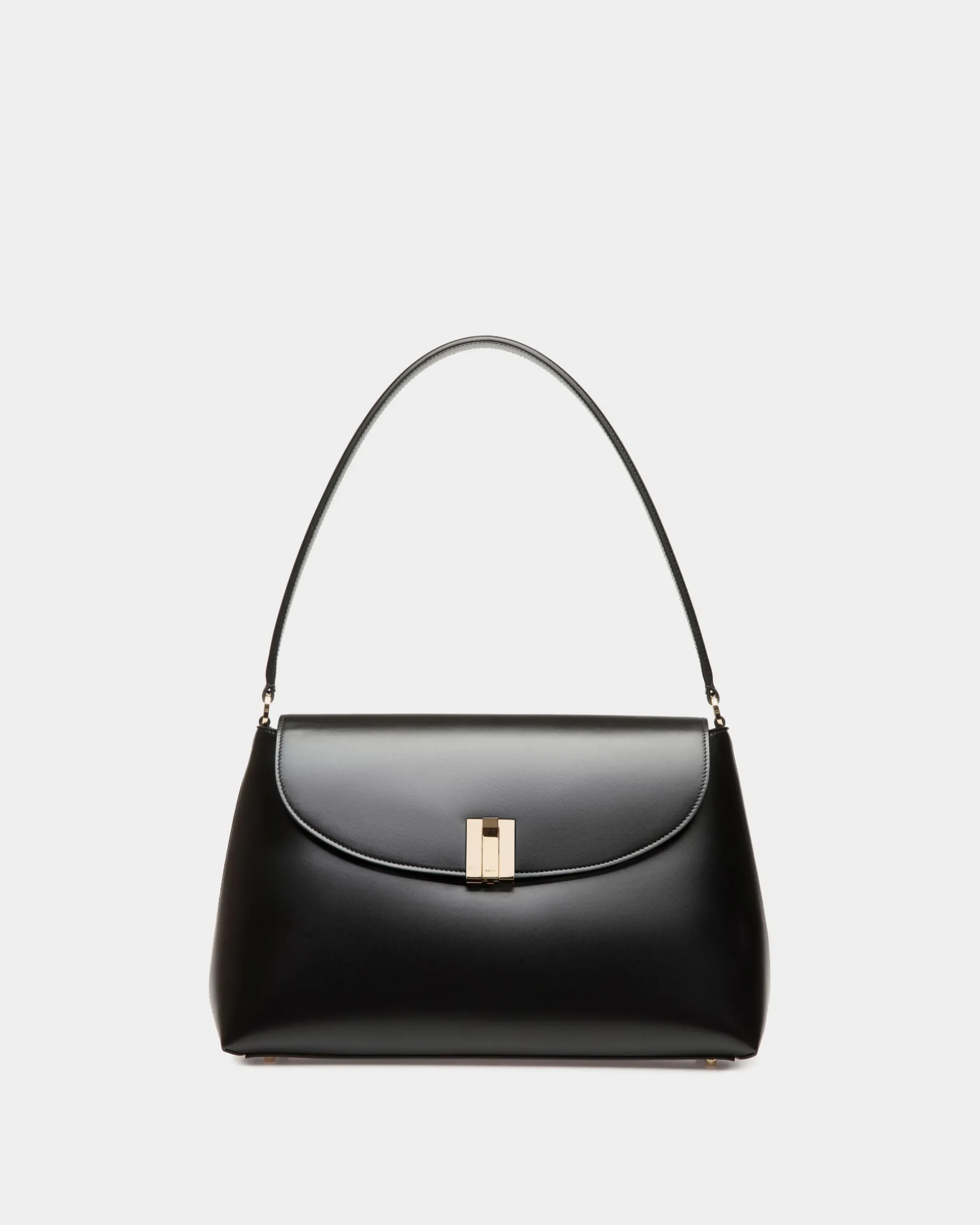 Ollam Schultertasche Aus Leder In Schwarz