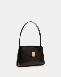 Ollam Schultertasche Aus Gebürstetem Leder In Schwarz