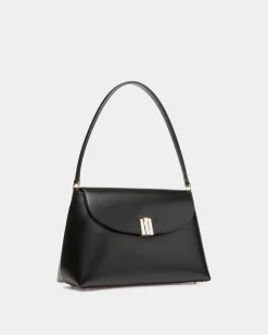 Ollam Schultertasche Aus Leder In Schwarz