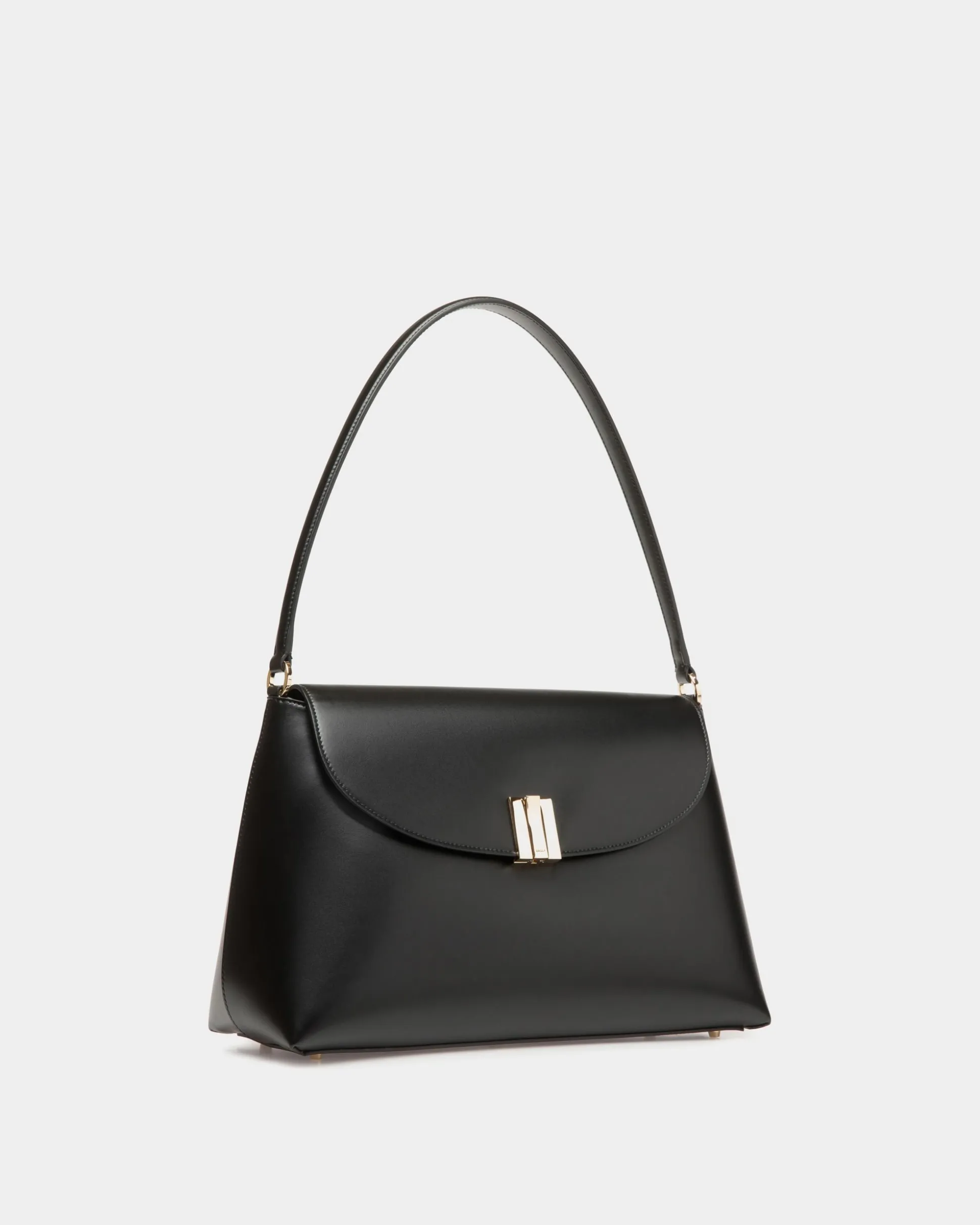 Ollam Schultertasche Aus Leder In Schwarz