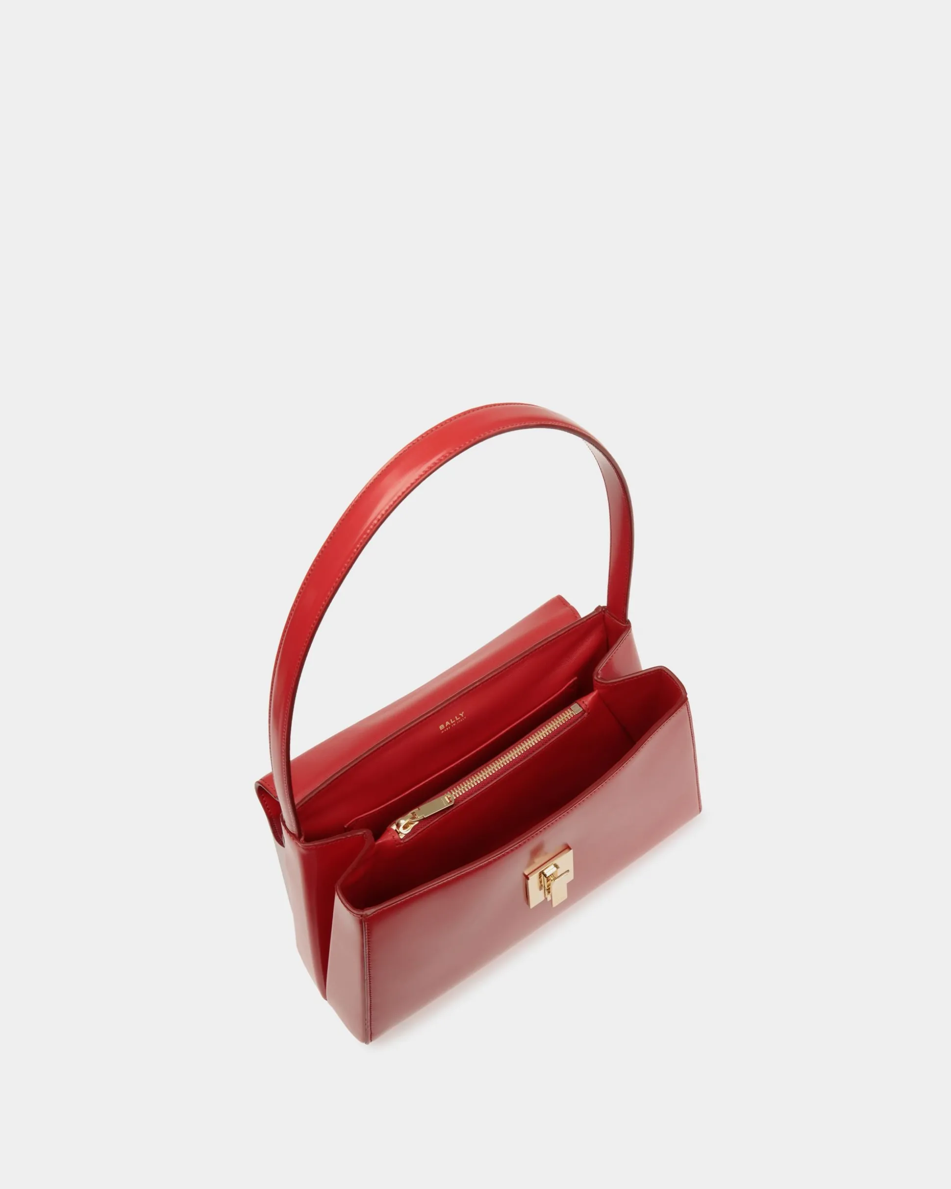 Ollam Schultertasche Aus Gebürstetem Leder In Candy Red