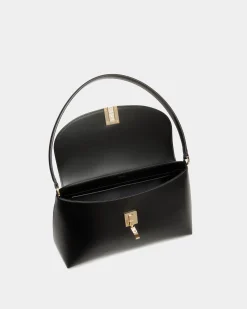 Ollam Schultertasche Aus Leder In Schwarz
