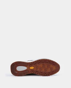 Outline Sneaker Aus Genarbtem Leder In Blau