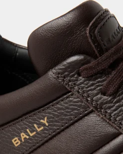 Outline Sneaker Aus Genarbtem Leder In Ebenholzschwarz