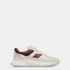 Outline Sneaker Aus Leder In Weiß Und Heritage Red