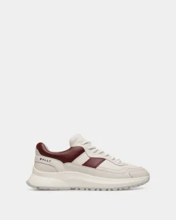 Outline Sneaker Aus Leder In Weiß Und Heritage Red