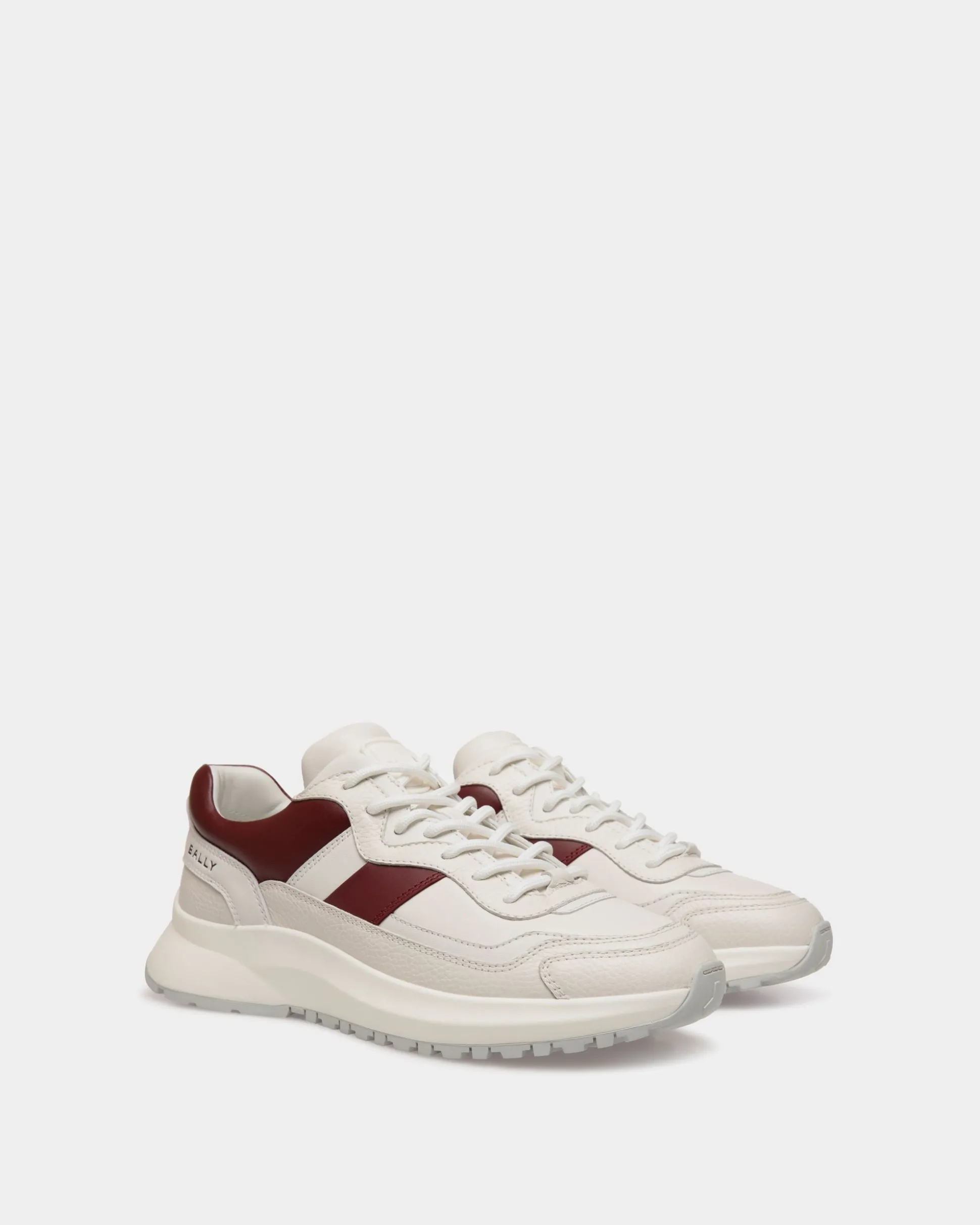 Outline Sneaker Aus Leder In Weiß Und Heritage Red