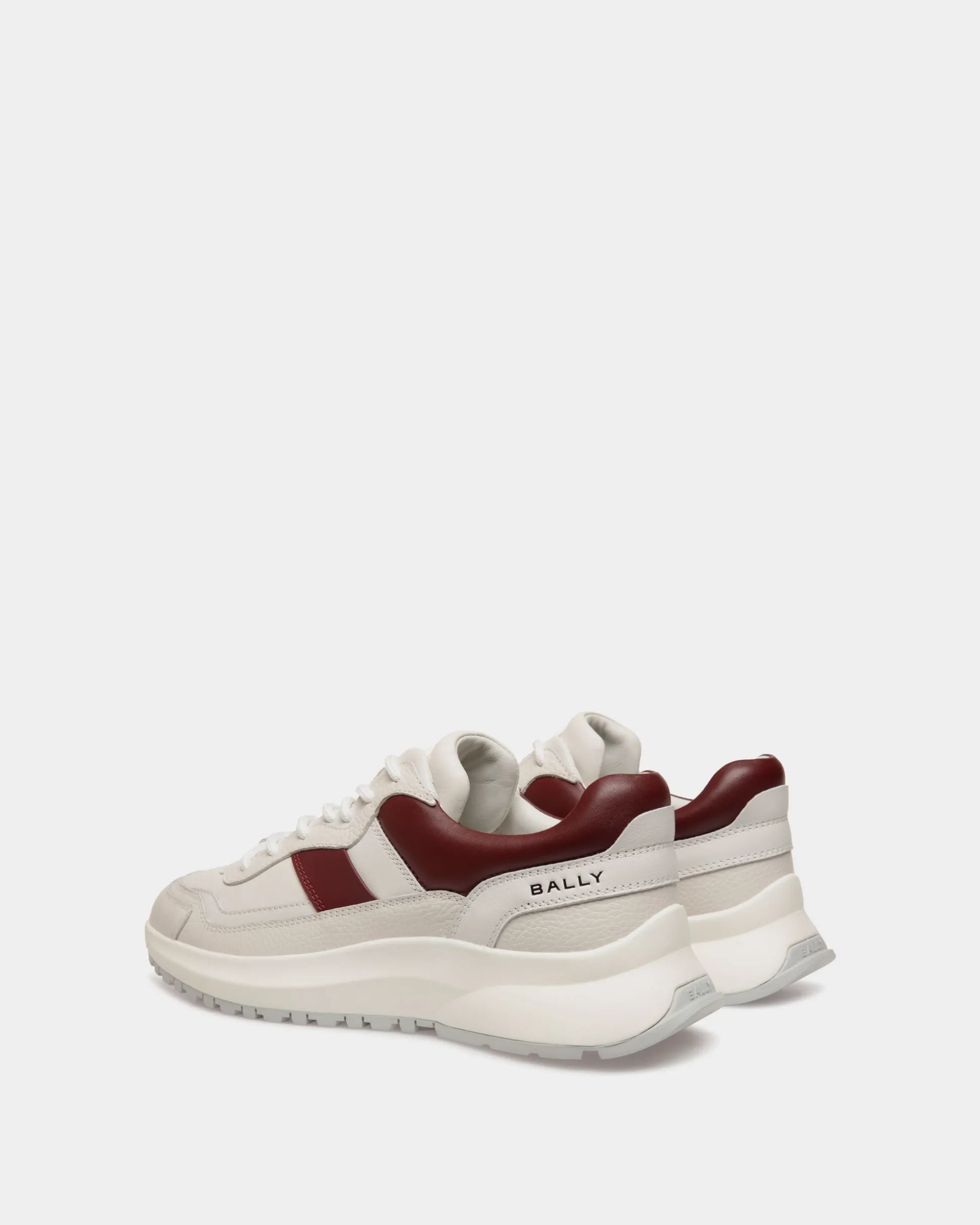 Outline Sneaker Aus Leder In Weiß Und Heritage Red