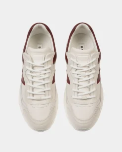 Outline Sneaker Aus Leder In Weiß Und Heritage Red