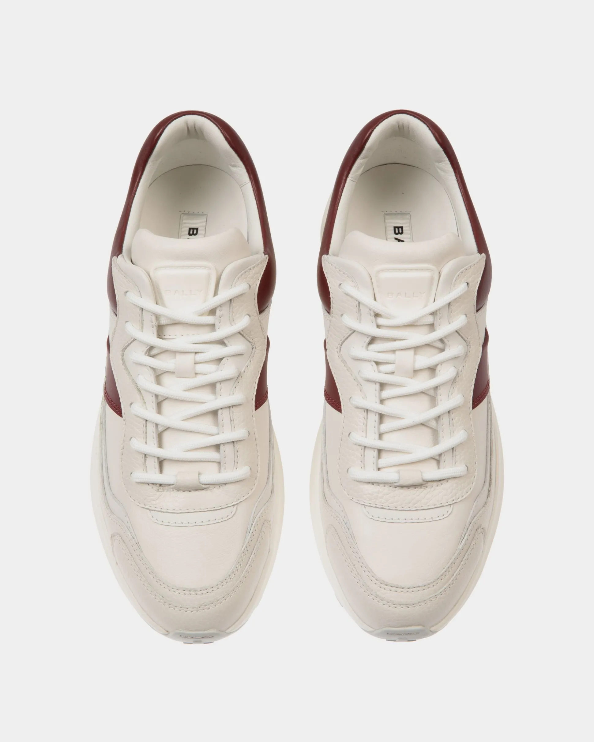 Outline Sneaker Aus Leder In Weiß Und Heritage Red