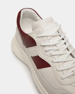 Outline Sneaker Aus Leder In Weiß Und Heritage Red