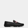 Pilot Driver-Schuh Aus Genarbtem Leder In Schwarz
