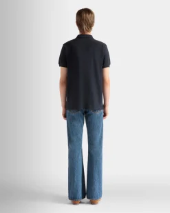 Poloshirt Aus Baumwolle In Navy Blue