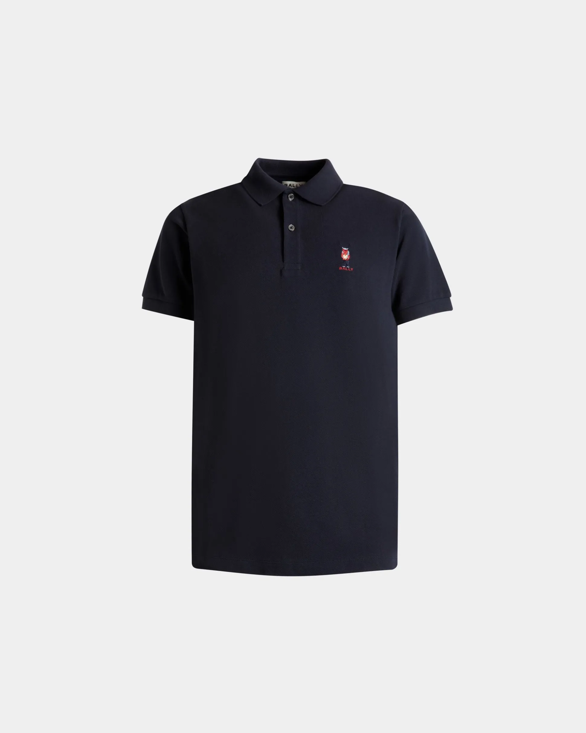 Poloshirt Mit Forest Mask Aus Baumwolle In Navy Blue