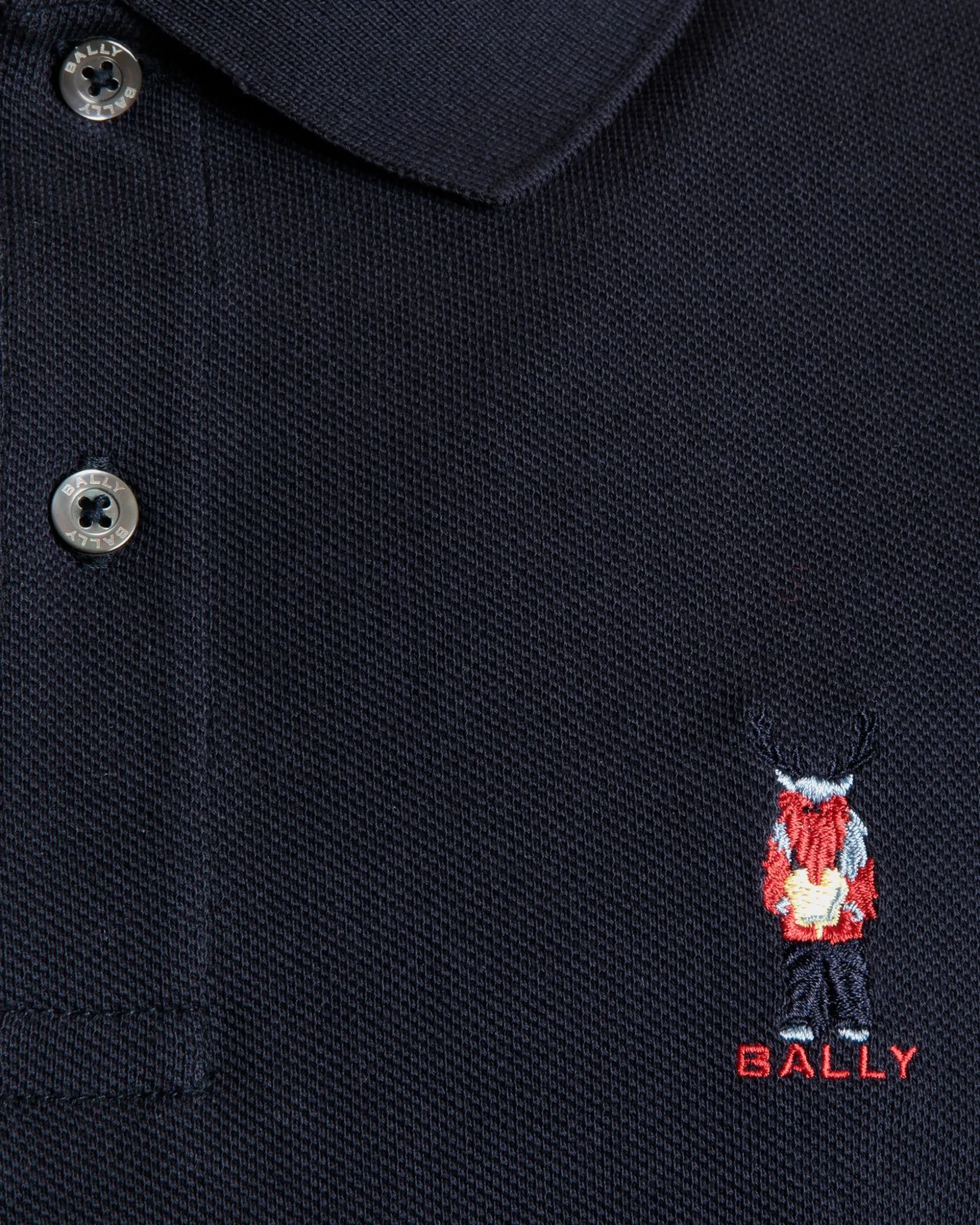 Poloshirt Mit Forest Mask Aus Baumwolle In Navy Blue