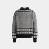 Pullover Mit Rundhalsausschnitt Aus Mohair Und Seide In Schwarz Und Weiß