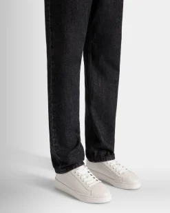 Raise Sneaker Aus Genarbtem Leder In Weiß