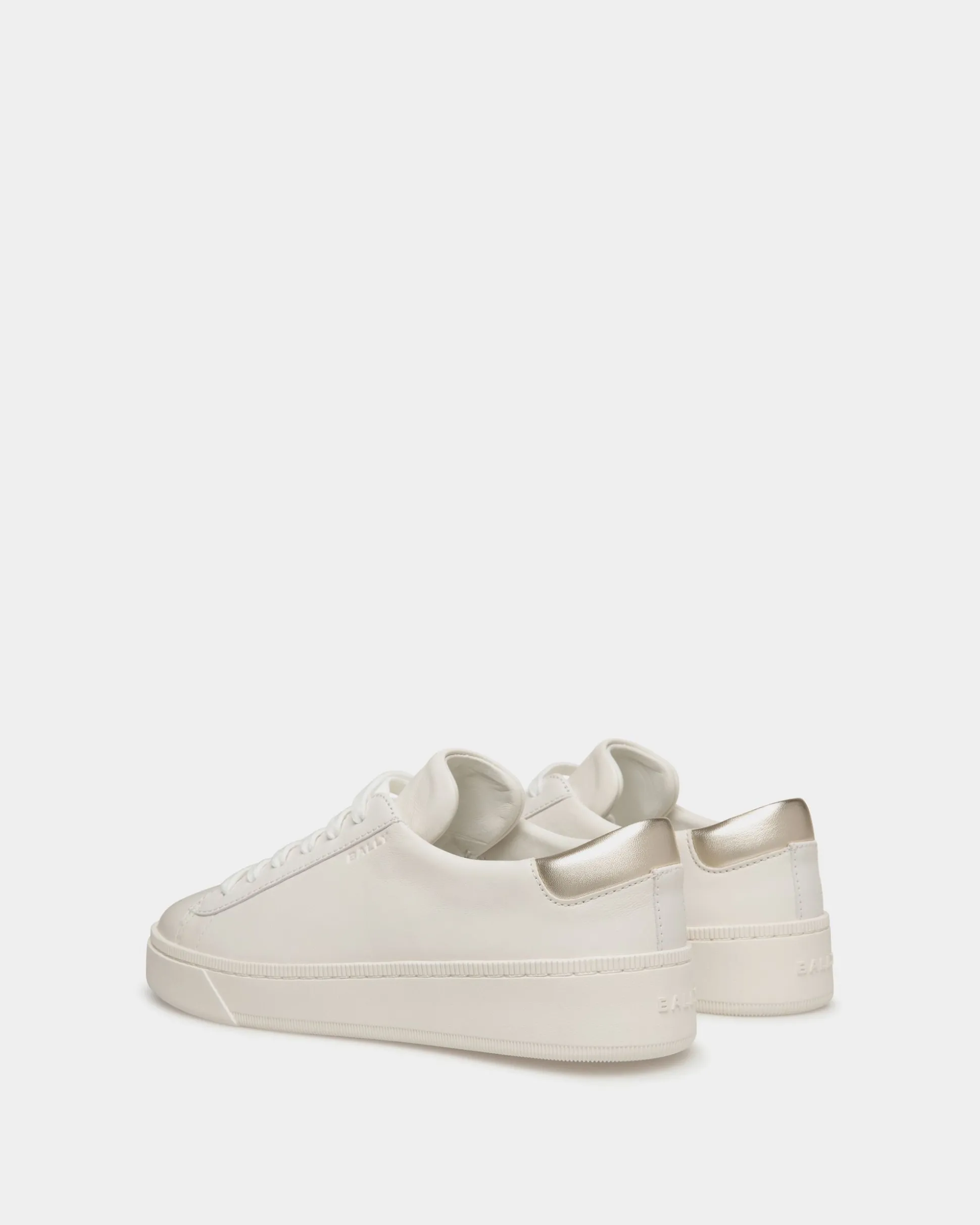 Raise Sneaker Aus Leder In Weiß Und Gold