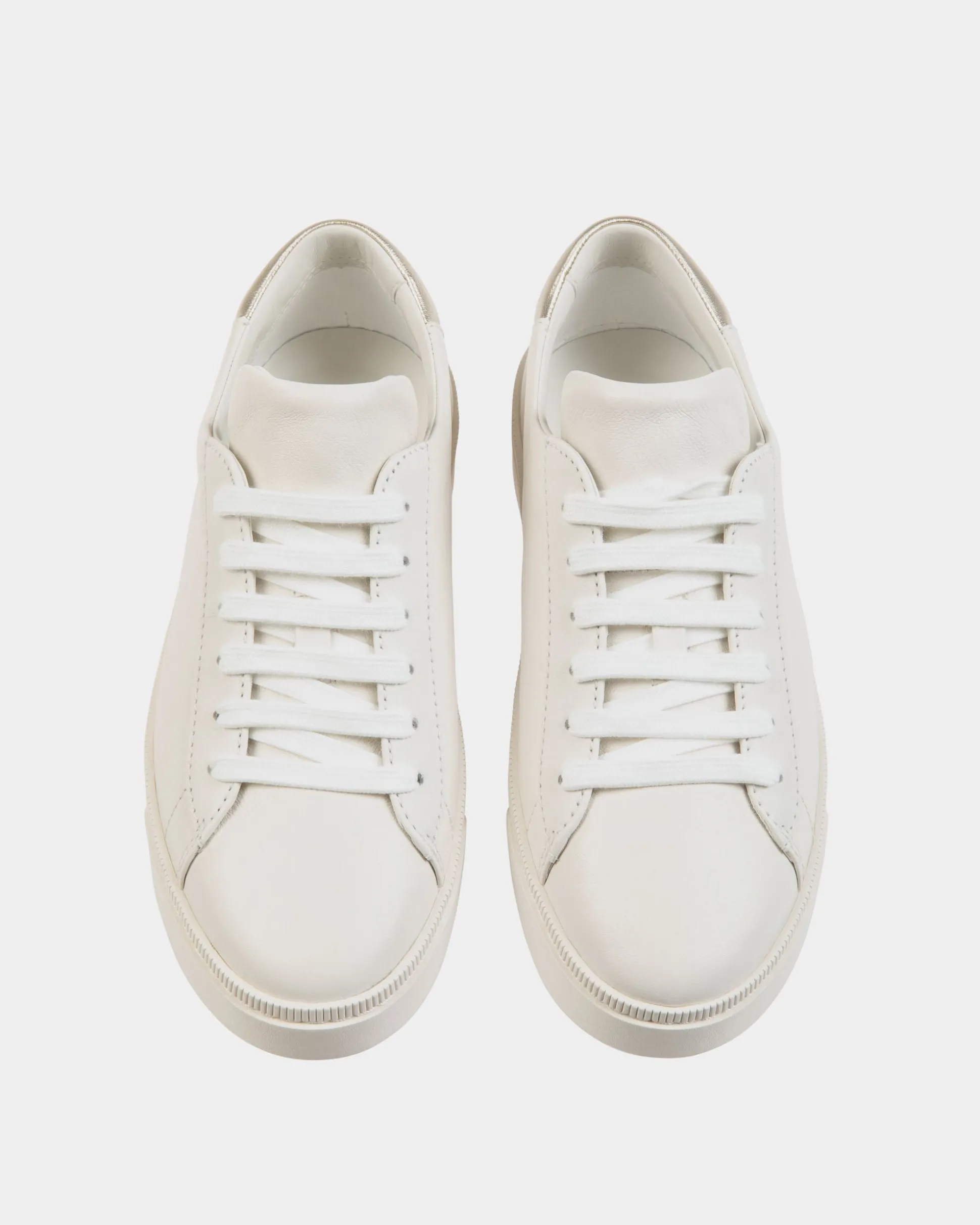 Raise Sneaker Aus Leder In Weiß Und Gold
