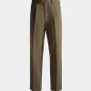 Regular Bundfaltenhose Aus Baumwolle In Military Green