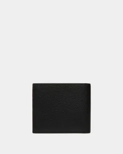 Ribbon Zweiteilige Brieftasche Aus Genarbtem Leder In Schwarz