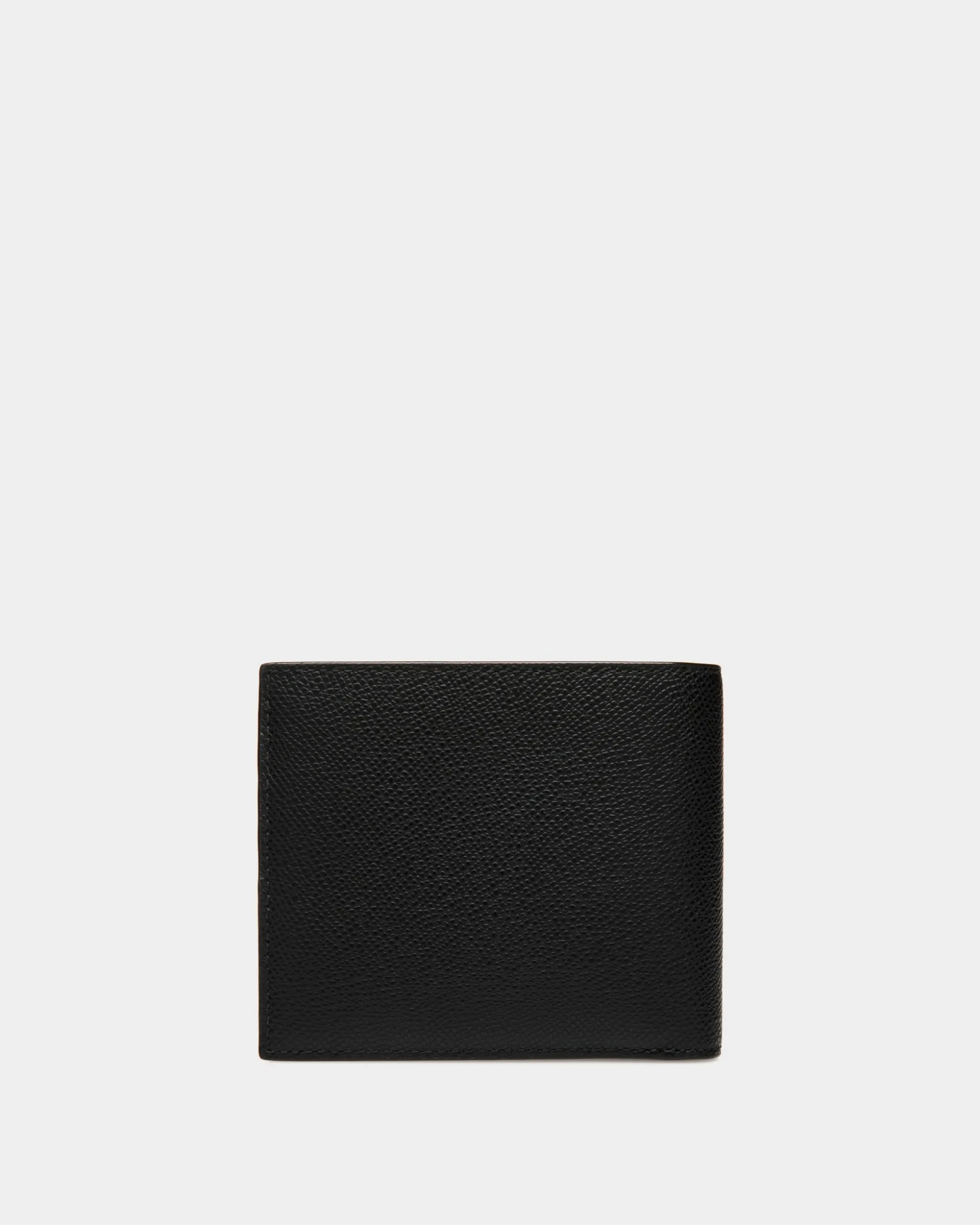 Ribbon Zweiteilige Brieftasche Aus Genarbtem Leder In Schwarz