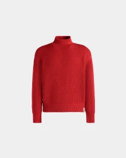 Rollkragenpullover Aus Baumwolle In Candy Red