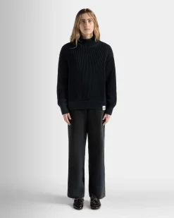 Rollkragenpullover Aus Baumwolle In Navy Blue