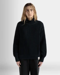 Rollkragenpullover Aus Baumwolle In Navy Blue