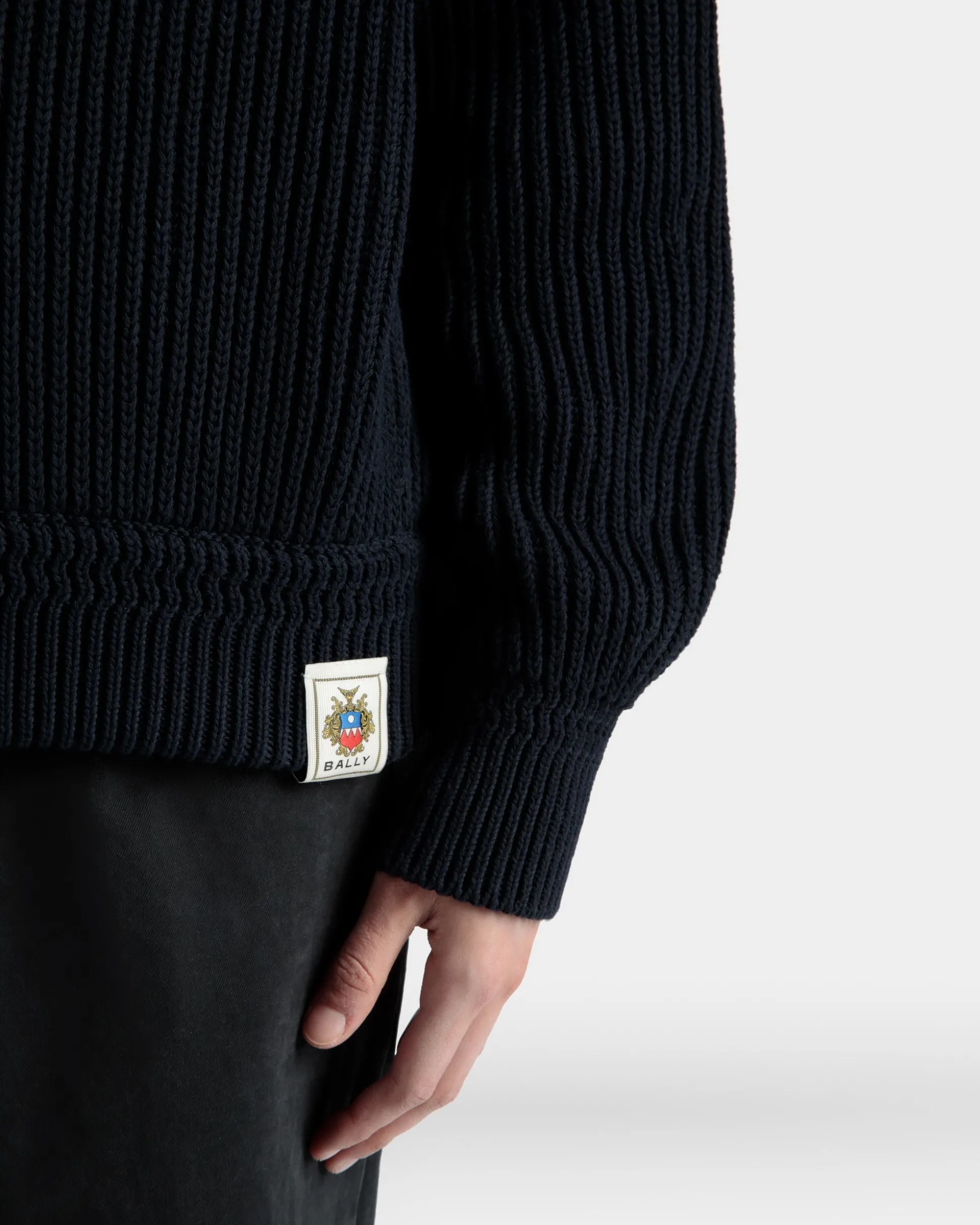 Rollkragenpullover Aus Baumwolle In Navy Blue