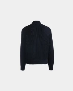 Rollkragenpullover Aus Baumwolle In Navy Blue