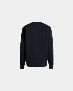 Rundhalspullover Aus Baumwolle In Navy Blue Mit Bally Crest Logo