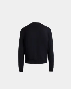 Rundhalspullover Aus Kaschmir Und Seide In Navy Blue