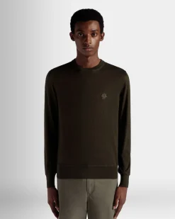 Rundhalspullover Aus Kaschmir In Military Green Aus Der Adrien Brody Travel-Kollektion