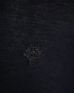 Rundhalspullover Aus Kaschmir In Navy Blue Aus Der Adrien Brody Travel-Kollektion