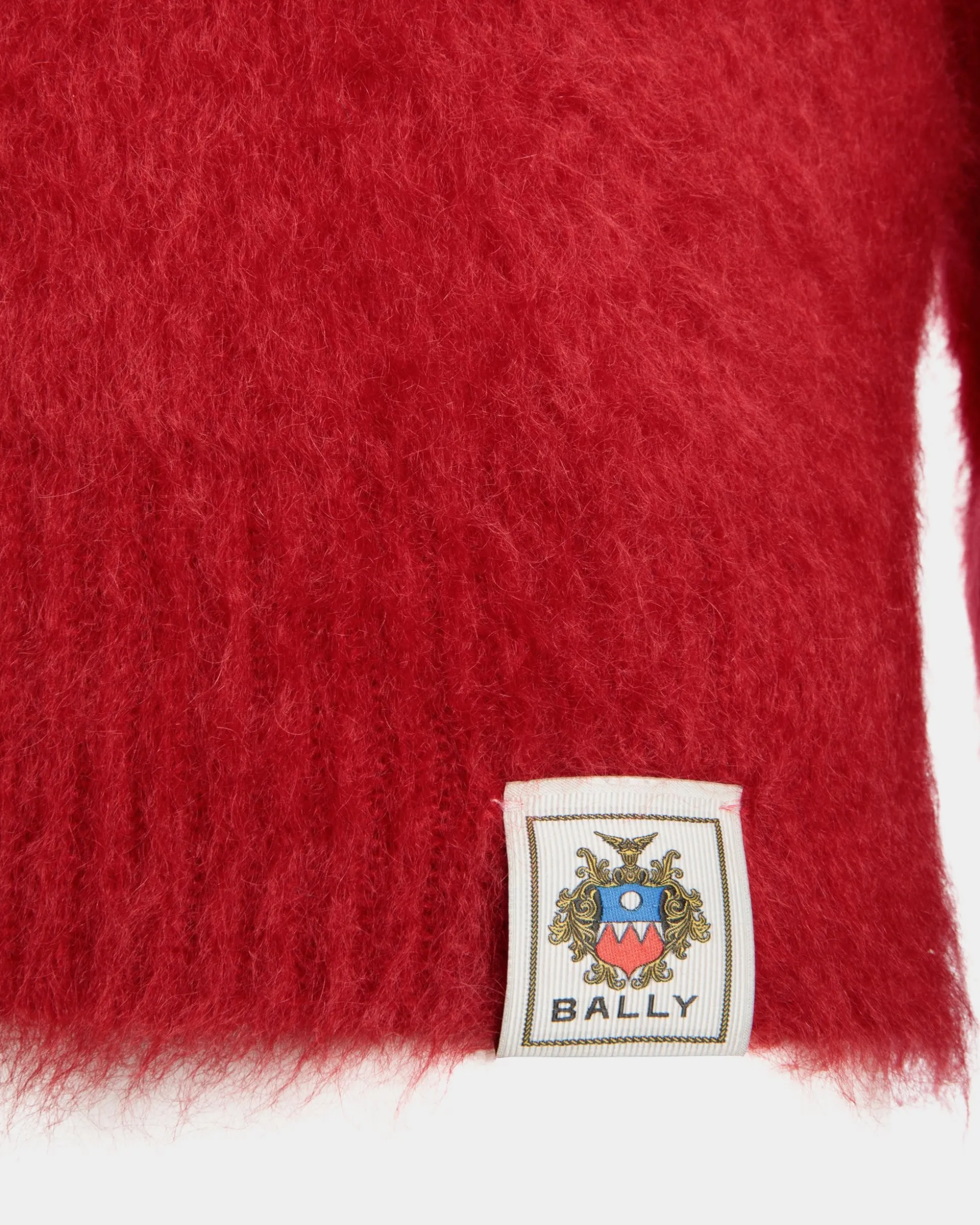 Rundhalspullover Aus Mohair Und Seide In Rot