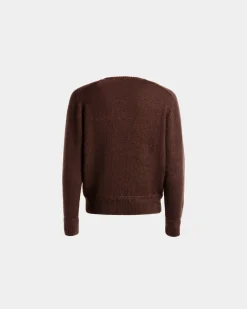 Rundhalspullover Aus Mohair Und Seide In Braun