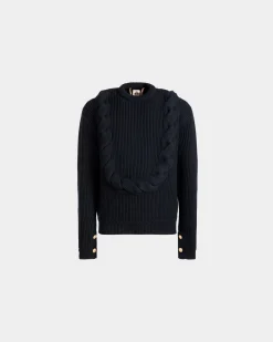 Rundhalspullover Aus Wolle In Navy Blue Aus Der Adrien Brody Travel-Kollektion