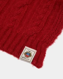 Schal Aus Mohair Und Seide In Candy Red