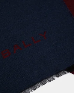 Schal Aus Wolle In Blau Und Rot